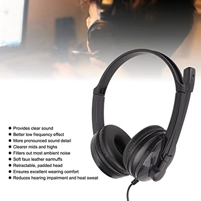 Alt view image 4 of 7 - SUNGOOYUE Gaming Headset, Wired with Noise Canceling Microphone 40mm Driver Ergonomic Comfort for PC Computer Laptop Video Games