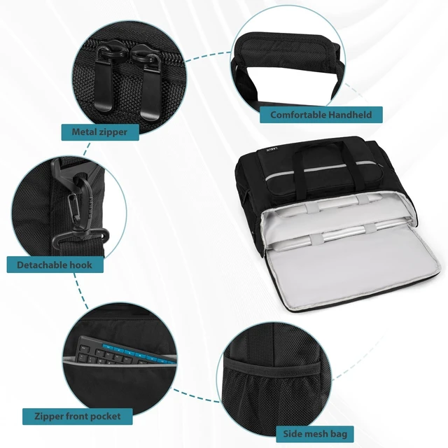 Alt view image 4 of 7 - LASUK LCD Screens/TVs(up to 2) Transport Tote Bag for 19" - 24" Displays | Padded Monitor Carrying Case (NOT FOR IMAC) Travel Bag With Shoulder Strap,Large Accessories Pocket