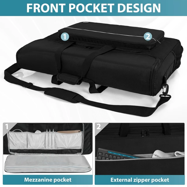 Alt view image 5 of 7 - LASUK LCD Screens/TVs(up to 2) Transport Tote Bag for 19" - 24" Displays | Padded Monitor Carrying Case (NOT FOR IMAC) Travel Bag With Shoulder Strap,Large Accessories Pocket