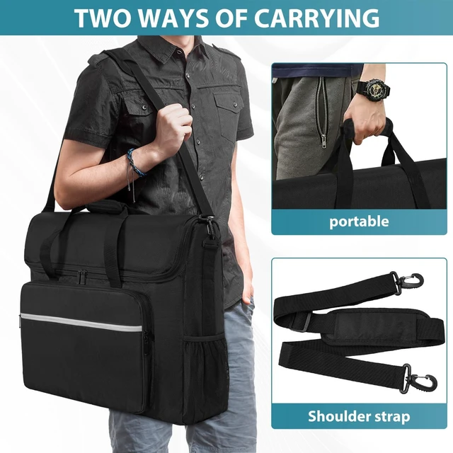 Alt view image 7 of 7 - LASUK LCD Screens/TVs(up to 2) Transport Tote Bag for 19" - 24" Displays | Padded Monitor Carrying Case (NOT FOR IMAC) Travel Bag With Shoulder Strap,Large Accessories Pocket