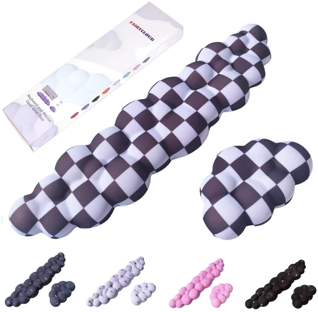 Main image of LJYZMD Cloud Wrist Rest Set for Keyboard & Mouse. Silky Fabric Surface | Memory Foam Arm Rest with Ergonomic Support Fits Full Keyboards and Reduces Typing Fatigue for Office, Gaming and Home Use
