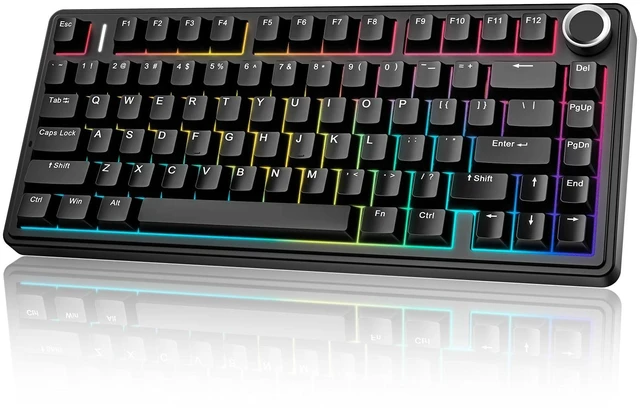 Main image of NSYCA x Aula F75 Wireless Mechanical Keyboard, Gasket Mount Hot Swappable RGB Gaming Keyboard with Knob, Tri-Mode BT5.0/2.4G/USB-C, Creamy Keyboard Pre-lubed Linear Switch, PBT Keycaps for PC Mac