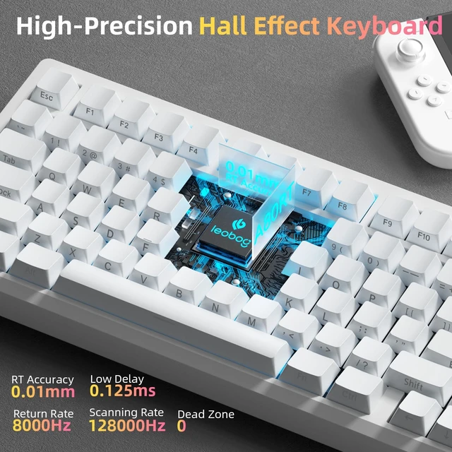 Alt view image 3 of 7 - LEOBOG A80 RT Hall Effect Mechanical Gaming Keyboard Rapid Trigger Wired | 75% Magnetic Switch Hot Swap, 0.01mm RT Adjustable Actuation, 8000Hz Polling Rate, RGB Backlit, Compact Portable for PC Gamer