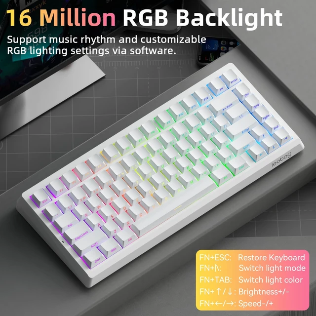 Alt view image 5 of 7 - LEOBOG A80 RT Hall Effect Mechanical Gaming Keyboard Rapid Trigger Wired | 75% Magnetic Switch Hot Swap, 0.01mm RT Adjustable Actuation, 8000Hz Polling Rate, RGB Backlit, Compact Portable for PC Gamer