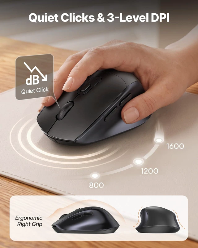 Alt view image 5 of 7 - Doohoeek 2.4G Wireless Keyboard Combo KG818 | Removable Palm Rest, Compatible with Mac/Win, Fullsize Design, 3-Level-DPI