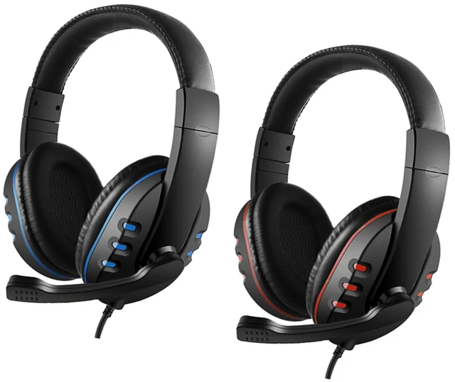 Main image of QUZHI 3.5mm Wired Gaming Headphones Over Ear Game Headset Noise Canceling Earphone with Microphone Volume Control for PC Laptop Smart Phone, Black & Blue