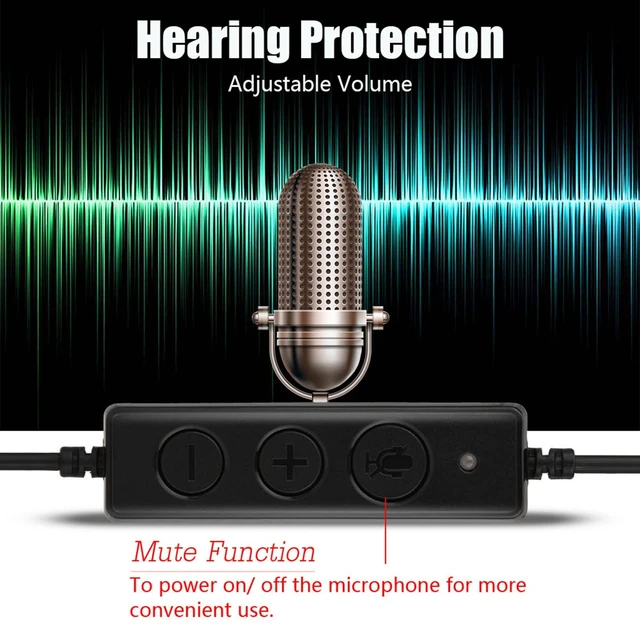 Alt view image 6 of 7 - Headset with Mic, Headset Wtih Mic USB Headphones with Microphone with Microphone for Pc for Home Office