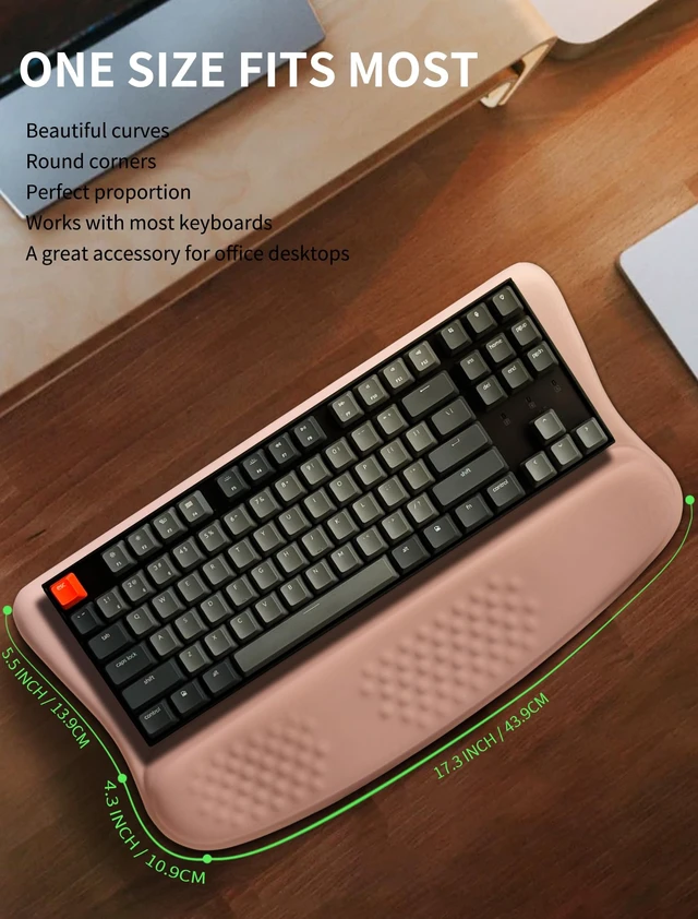 Alt view image 6 of 6 - KUOSGM Ergonomic Wave Wrist Rest with Keyboard Stand, Cushioned Palm Rest, Comfortable Integrated Memory Foam for Natural Typing and Relieve Wrist Pain, Gradient Sand Color