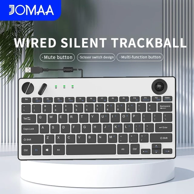 Alt view image 7 of 7 - JOMAA Wired Trackball Keyboard and Mouse 78 Keys Compact Layout with 19mm Trackball, Scissor Switch Keys, Scroll Lock (Fn Combo), USB Plug & Play for Windows/Mac/iOS/Android (No Backlight)