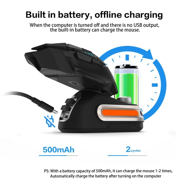 Alt view image 6 of 7 - Fanxoo G-Power Charging Dock for Logitech G502 G502X Plus GPW G903 G703 Wireless Mouse with RGB Light and Computer Volume Control knobDoes not Include Mouse (Black)
