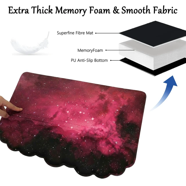 Alt view image 3 of 7 - Computer Keyboard Stand Pad with Wrist Rest Dark Pink Cloud Keyboard Pad Support with Comfortable Black Galaxy Stars Wrist Pad Cute Girl Ergonomic Tilted Keyboard Riser Holder for Desktop Office Home