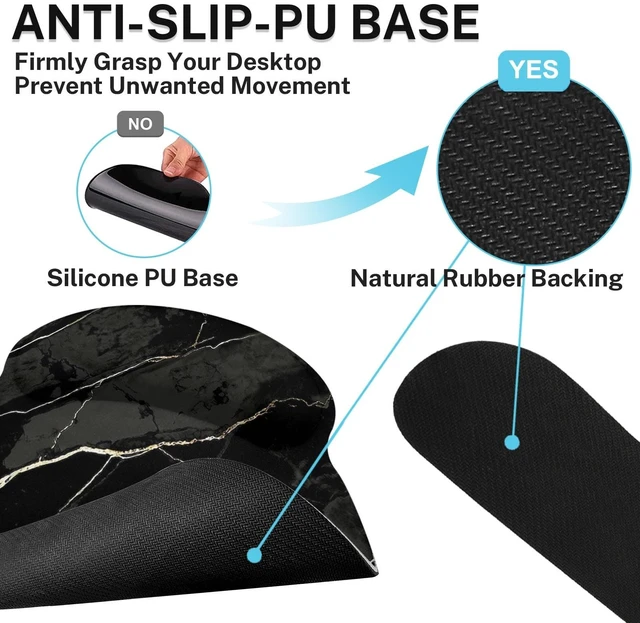 Alt view image 5 of 7 - Britimes Keyboard Mouse Pad Set, 4 in 1 Desk Mat Set, Black Marble | Texture Abstract Large Mousepad+Keyboard Wrist Rest+Mouse Wrist Rest+Coaster Ergonomic Design for Home Office Computer