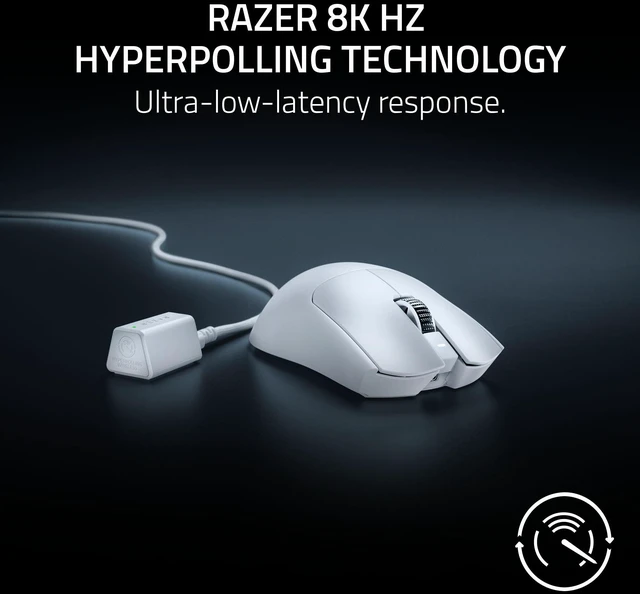 Alt view image 5 of 7 - Razer Viper V3 Pro Wireless Esports Gaming Mouse: Symmetrical - 55g Lightweight - 8K Polling - 35K DPI Optical Sensor - Gen3 Optical Switches - 8 Programmable Controls - 95 Hr Battery - White