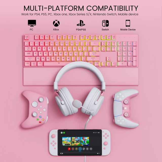 Alt view image 5 of 7 - EKSA E900 Wired Gaming Headset with Microphone for PS4, PS5, Xbox | Detachable Noise Canceling Mic, 3D Surround Sound, Wired Headphone for PS4, PS5, Xbox, Computer, Laptop, Switch, Handheld