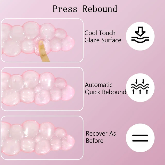 Alt view image 5 of 7 - Gel Cloud Wrist Rest Keyboard Clear Pink Mouse Pad with Wrist Rest Set 3PCS Ergonomic Cool Keyboard Wrist Pad Cute Acrylic Coaster Non-Slip Base Cute Transparent Mouse Wrist Pad Support for Computer