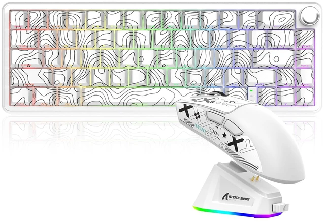 Main image of SHARK X65 PRO HE Magnetic Keyboard & X11 Gaming Mouse Combo, White | 8K Polling 65% Hall Effect Switches, Adjustable Actuation, RGB Magnetic Charging Dock, PAW3311 22K DPI, Tri-Mode, for Win/Mac