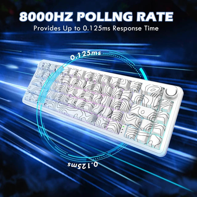 Alt view image 3 of 7 - SHARK X65 PRO HE Magnetic Keyboard & X11 Gaming Mouse Combo, White | 8K Polling 65% Hall Effect Switches, Adjustable Actuation, RGB Magnetic Charging Dock, PAW3311 22K DPI, Tri-Mode, for Win/Mac