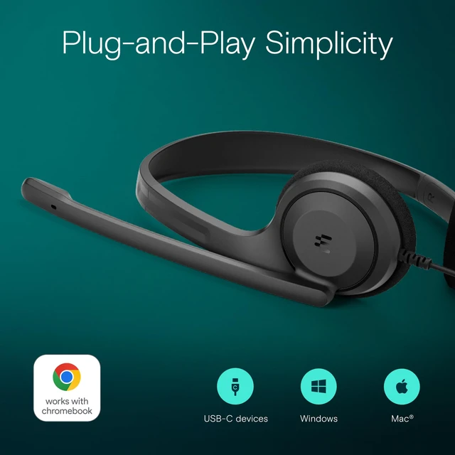 Alt view image 4 of 6 - EPOS C1 High-Fidelity USB-C Wired Headset - Crystal-Clear Audio Quality, Exceptional Noise Reduction Mic, Ergonomic Design for Extended Wear, Chromebook Certified for Seamless Integration