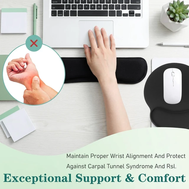 Alt view image 5 of 7 - 10 Pcs Mouse Pad Set, 5 Wrist Rests and 5 Keyboard Pads | Mouse pad: 9×9.85" / 23×25cm; Wrist rest: 3.35×17.3" / 8.5×44cm Ideal for office, gaming, long hours & home workstations