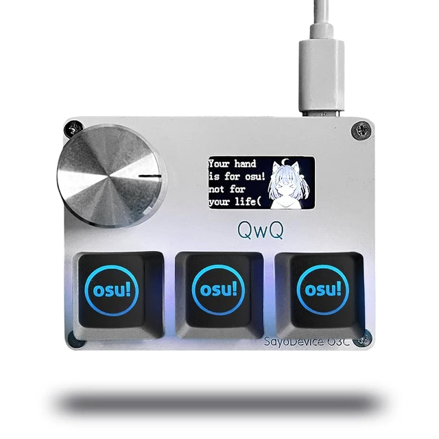 Main image of BTXETUEL SayoDevice O3C OSU Keyboard Rapid Trigger Hall Switches Magnetic Linear Switches Keyboard with Knob and Screen,Copy Paste,Shotcut,Macro Hotswap Mini Keypad. (with OSU keycaps-White)
