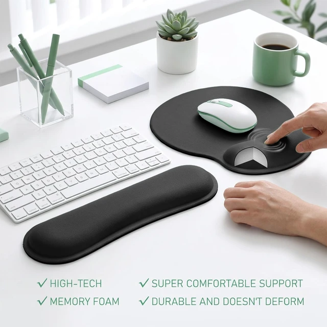 Alt view image 6 of 7 - 10 Pcs Mouse Pad Set, 5 Wrist Rests and 5 Keyboard Pads | Mouse pad: 9×9.85" / 23×25cm; Wrist rest: 3.35×17.3" / 8.5×44cm Ideal for office, gaming, long hours & home workstations