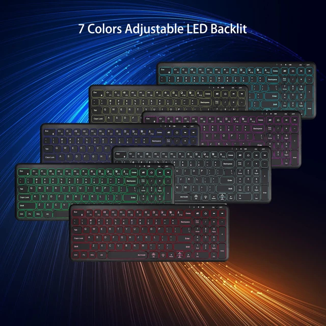 Alt view image 3 of 4 - SurnQiee Wireless Backlit Keyboard and Mouse Combo, 2.4G Rechargeable Ultra Slim Silent Keyboard and Mouse Set for Windows PC Computer, Laptop, Desktop (Black)