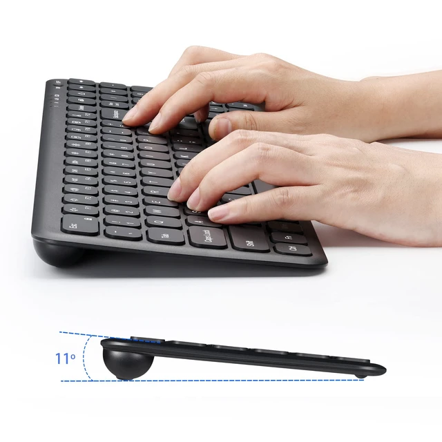 Alt view image 4 of 4 - SurnQiee Wireless Backlit Keyboard and Mouse Combo, 2.4G Rechargeable Ultra Slim Silent Keyboard and Mouse Set for Windows PC Computer, Laptop, Desktop (Black)