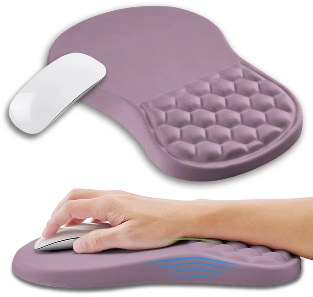 Main image of Kuosgm Ergonomic Mouse Pad Wrist Support with Memory Foam Massage Bulge, Carpal Tunnel Pain Relief Mousepad Wrist Rest for Mouse(12x8 inch, Purple)