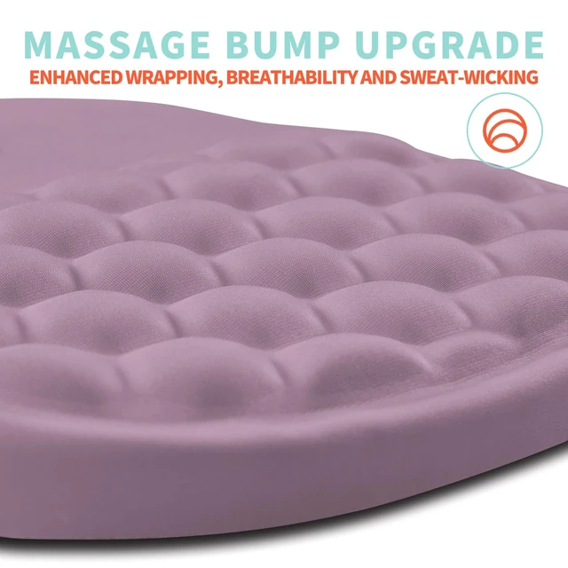 Alt view image 3 of 6 - Kuosgm Ergonomic Mouse Pad Wrist Support with Memory Foam Massage Bulge, Carpal Tunnel Pain Relief Mousepad Wrist Rest for Mouse(12x8 inch, Purple)