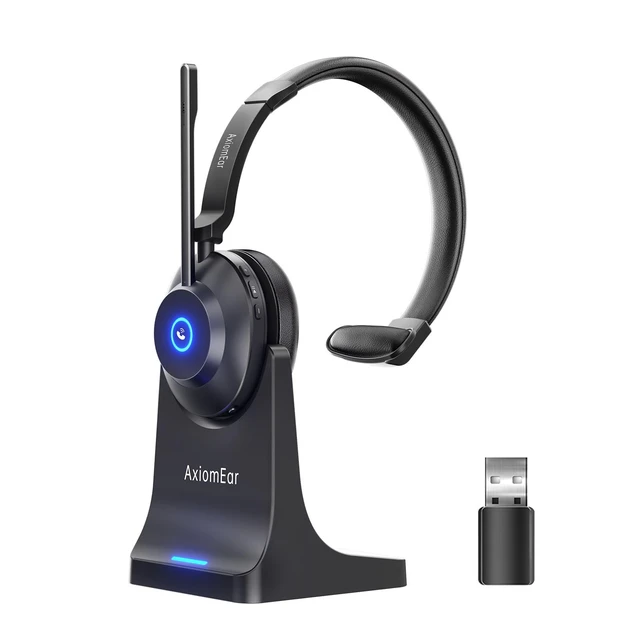 Main image of AxiomEar Bluetooth Wireless Headset with Mic for Work, Advanced Noise Reduction Microphone, Clear Calls - Comfortable On-Ear Headphones, Bluetooth 5.3, Applicable to Laptop, PC, Zoom, Office, Phone