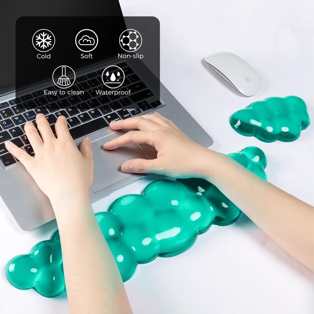 Alt view image 2 of 6 - ABRONDA Gel Cloud Keyboard & Mouse Wrist Rest Set - Cloud Keyboard Wrist Rest Pad & Mouse Support for Office Gaming Pad Computer Laptop Ergonomic Comfortable Pain Relief- Cloud Pad Set