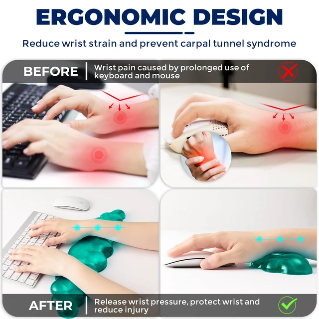 Alt view image 3 of 6 - ABRONDA Gel Cloud Keyboard & Mouse Wrist Rest Set - Cloud Keyboard Wrist Rest Pad & Mouse Support for Office Gaming Pad Computer Laptop Ergonomic Comfortable Pain Relief- Cloud Pad Set