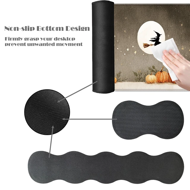 Alt view image 3 of 7 - MUOHEGNT Ergonomic Keyboard Wrist Rest & Mouse Pad Wrist Rest Set,XL Gaming Desk Mat 31.5"x 11.8",Non-Slip Base,Memory Foam,Easy Typing Pain Relief for Office & Home,Pumpkin Moon