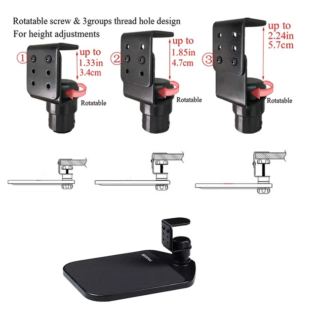 Alt view image 2 of 7 - SKYZONAL Ergonomic Mouse Platform Under Desk Ergonomic Wrister Mouse Pad (Black)