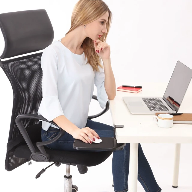 Alt view image 7 of 7 - SKYZONAL Ergonomic Mouse Platform Under Desk Ergonomic Wrister Mouse Pad (Black)