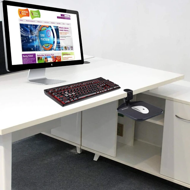 Alt view image 6 of 7 - SKYZONAL Ergonomic Mouse Platform Under Desk Ergonomic Wrister Mouse Pad (Black)