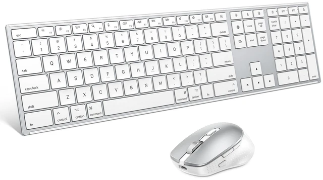 Main image of OMOTON Wireless Keyboard and Mouse Combo for Mac, Full-Size Metal Frame | Dual Bluetooth & 2.4G 3-in-1, Ultra-Slim Ergonomic Rechargeable, Compatible with MacBook iMac Mac mini, for Analysts & Office