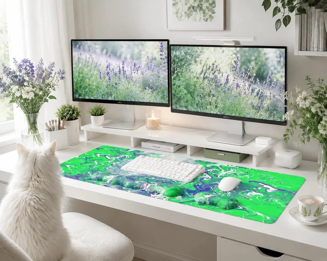 Alt view image 6 of 6 - AWANKOU 4 in1 Desk Mat Set, 31.5"×11.8" XXL Gaming Computer Mat &Mouse Pad Wrist Support & Keyboard Wrist Rest & Cup Coaster, Ergonomic Non-Slip Computer Mat for Office, Home for Women, Men, Student