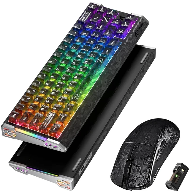 Main image of ATTACK SHARK R68 HE & R11 Ultra Combo 60% Magnetic Switch Keyboard, 0.005mm Rapid Trigger, 8000Hz + 49g Carbon Fiber Tri-Mode Mouse, PAW3950MAX, 42000 DPI, Ink/Black Ink + Tape