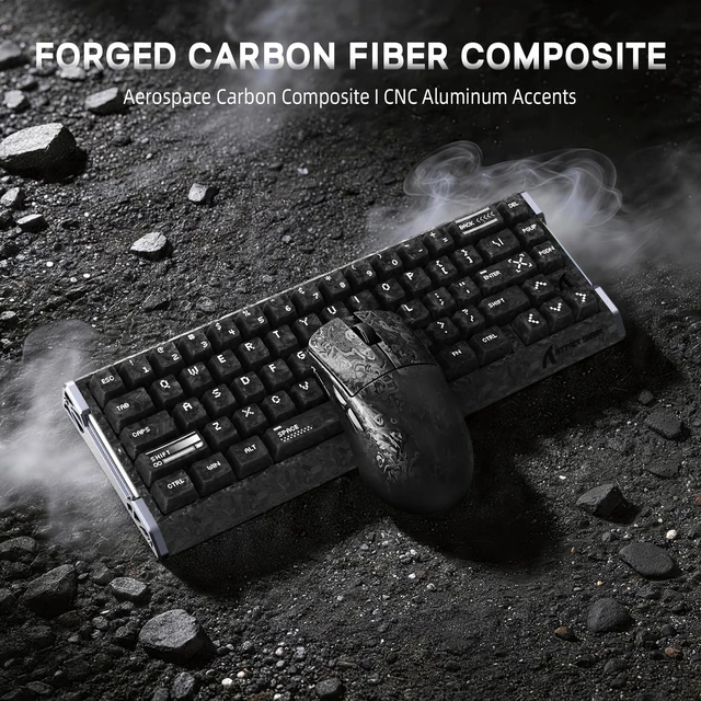 Alt view image 7 of 7 - ATTACK SHARK R68 HE & R11 Ultra Combo 60% Magnetic Switch Keyboard, 0.005mm Rapid Trigger, 8000Hz + 49g Carbon Fiber Tri-Mode Mouse, PAW3950MAX, 42000 DPI, Ink/Black Ink + Tape