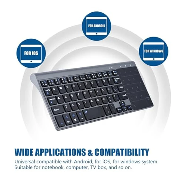 Alt view image 5 of 7 - 2.4Ghz Mini Wireless Keyboard with Touchpad Numeric Keypad Portable Ultrathin Remote Keyboard Mouse Combo