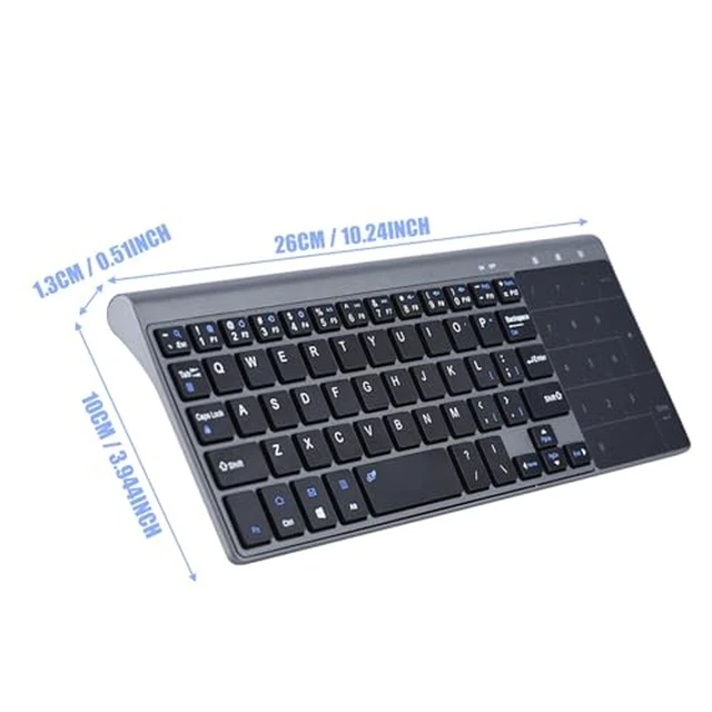 Alt view image 6 of 7 - 2.4Ghz Mini Wireless Keyboard with Touchpad Numeric Keypad Portable Ultrathin Remote Keyboard Mouse Combo