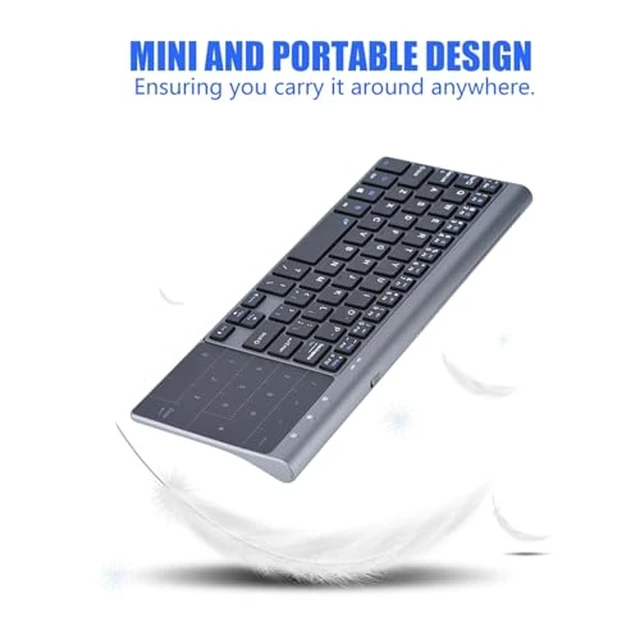 Alt view image 7 of 7 - 2.4Ghz Mini Wireless Keyboard with Touchpad Numeric Keypad Portable Ultrathin Remote Keyboard Mouse Combo