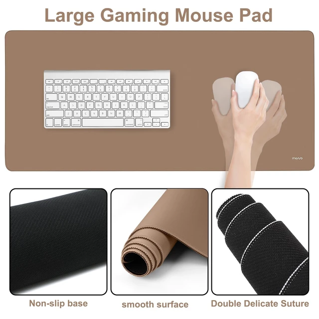 Alt view image 5 of 7 - MOSISO Wrist Rest for Mouse Pad Set, Large Gaming Deskpad, Mocha | Circle Curved Mousepad&Keyboard Wrist Rest&Coaster, Ergonomic Non-Slip Mousepad&Easy Typing Pad with Silicone Lining