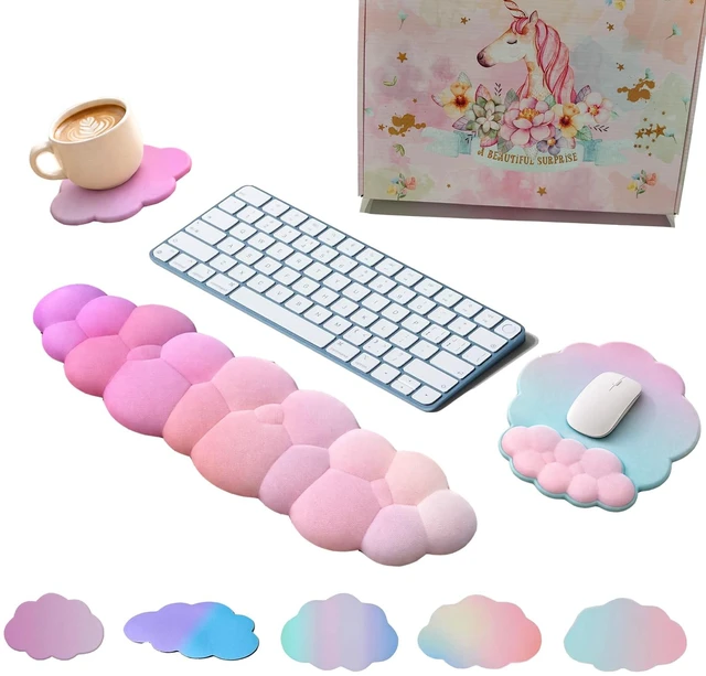 Main image of Cloud Mouse Keyboard Wrist Rest:Cute Wrist Rest Set | Ergonomic Memory Foam Wrist Support Pad with Non-Slip Base for Typing Pain Relief - for Computer Keyboard Laptop Offices