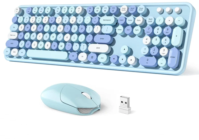 Main image of Dilter Wireless Keyboard and Mouse Combo, 104 Keys Full-Sized Typewriter Keyboards, 2.4 GHz USB Receiver Plug and Play, for Windows, PC, Laptop, Desktop (Blue Colorful)