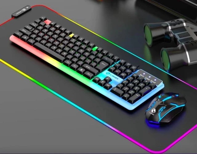 Main image of RGB Backlit Black 104 Keys Wired Gaming Keyboard and Mouse, USB Connection