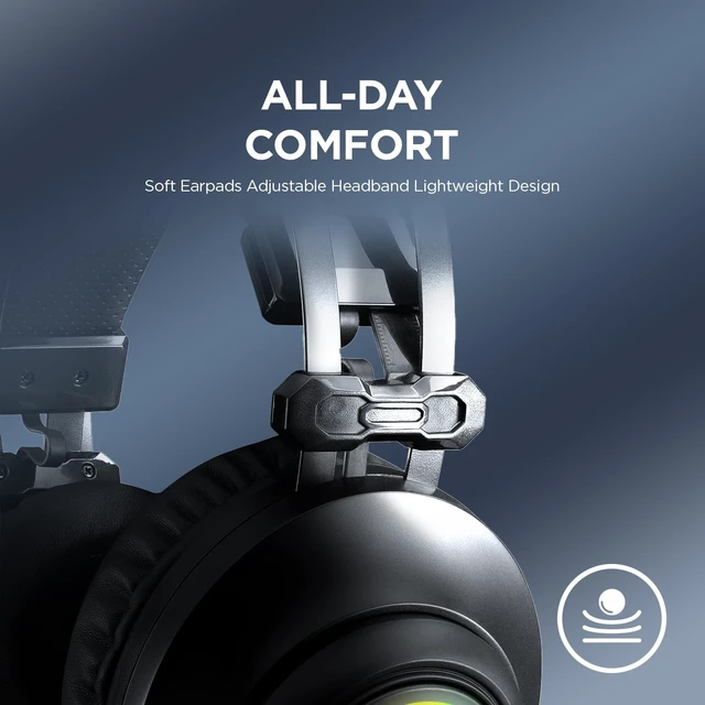 Alt view image 4 of 7 - Rampage RM-K1 Pulsar 7.1 Virtual Surround Sound RGB Gaming Headset 50mm Drivers, Flexible Microphone, Noise Isolation, Comfortable Over-Ear Design USB Wired (Black)