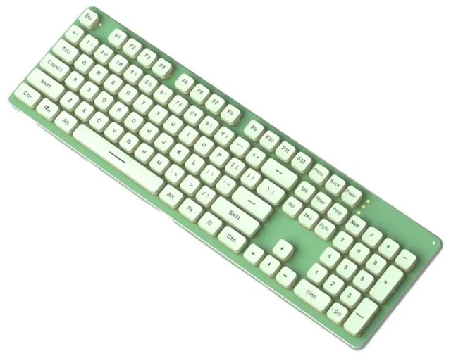 Main image of Backlit Wireless Keyboard and Mouse Combo - Double-Shot Keycaps, Metal Panel, Long-Lasting Rechargeable, Full Size 2.4G Keyboard Mouse Set for Windows Mac PC Laptop (Warm Green Light)