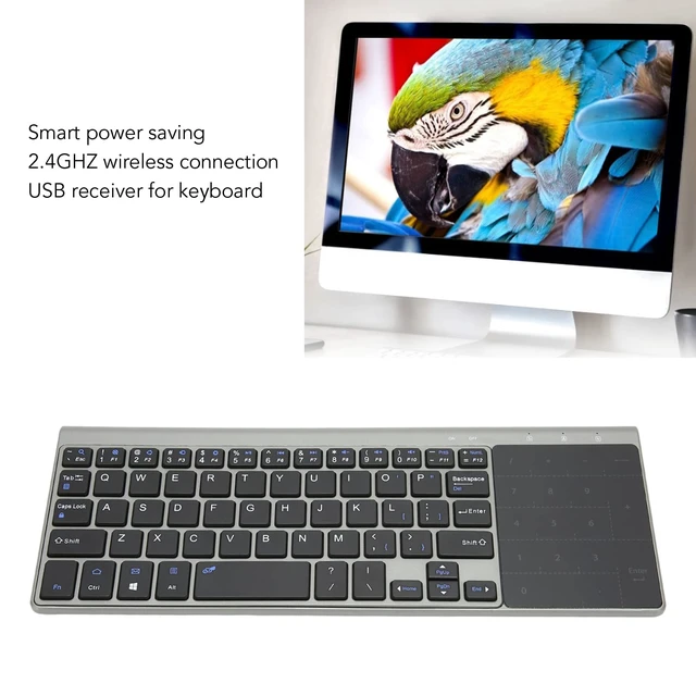 Alt view image 2 of 7 - 2 in 1 Mini Wireless Keyboard and Mouse Combo, 2.4GHz Portable Ultra Slim Keyboard with Sensitive Touchpad, Smart Power Saving, Compatible with iOS Android Computer TV Box